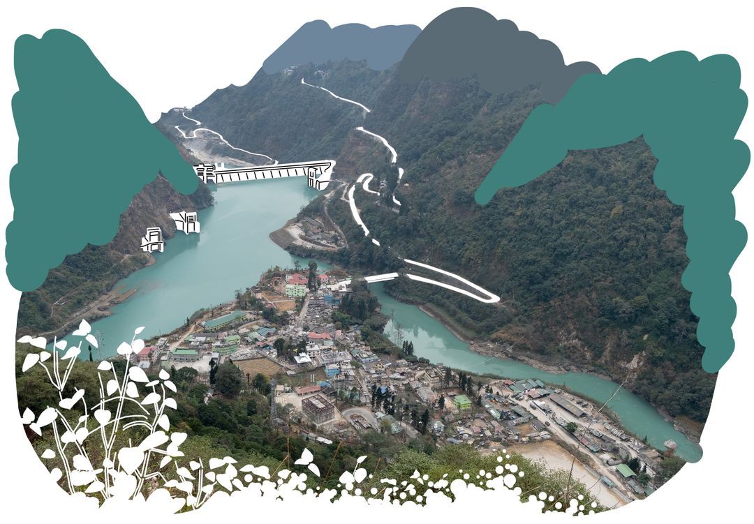 Climate change is exposing Himalayan towns like Chungthang and the hydropower facility below to growing risk from glacial lake outburst floods