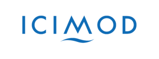 ICIMOD in capital blue letters with a wave under