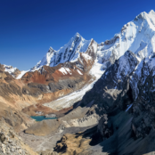 Glacial peak with lake